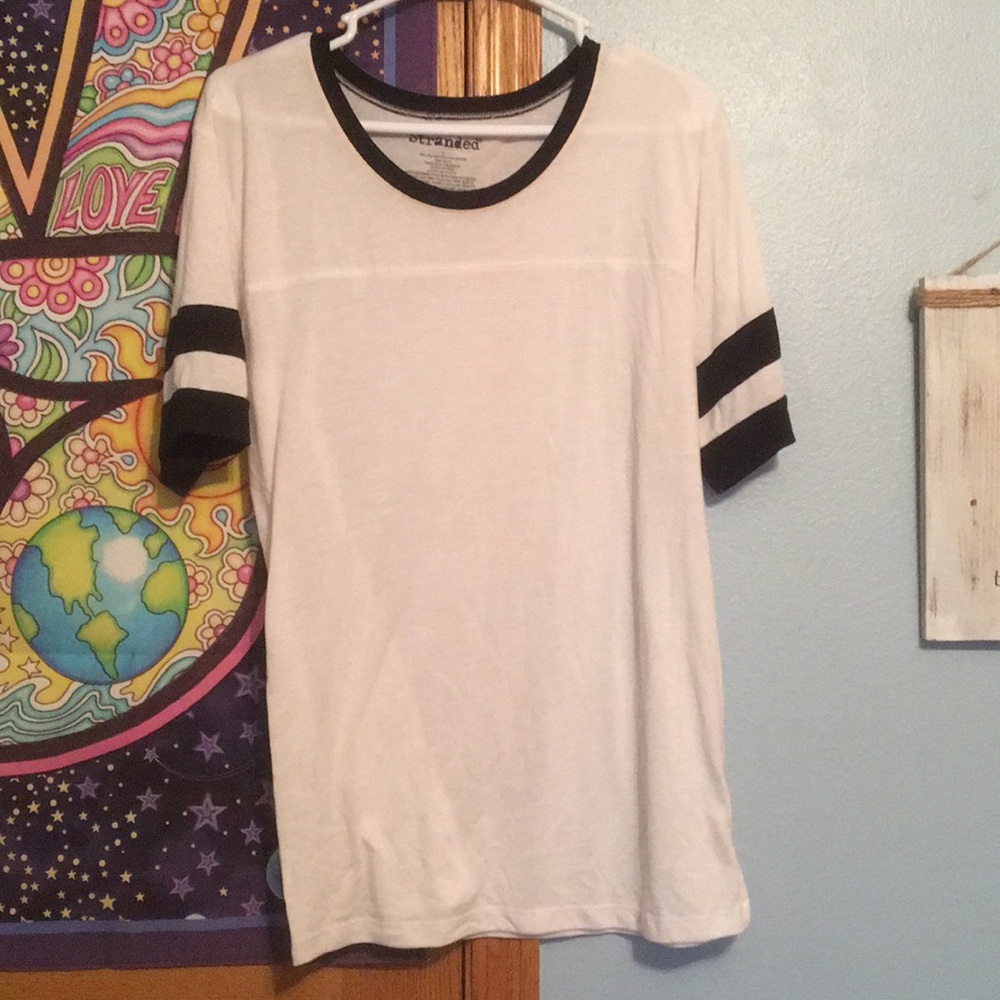 White and black striped shirt